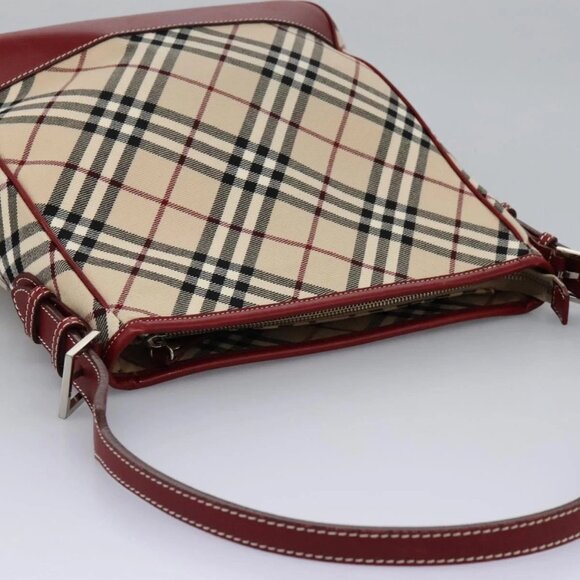 BURBERRY Nova Check Blue Label Shoulder Bag Canvas Beige Auth BD954 - Picture 7 of 16